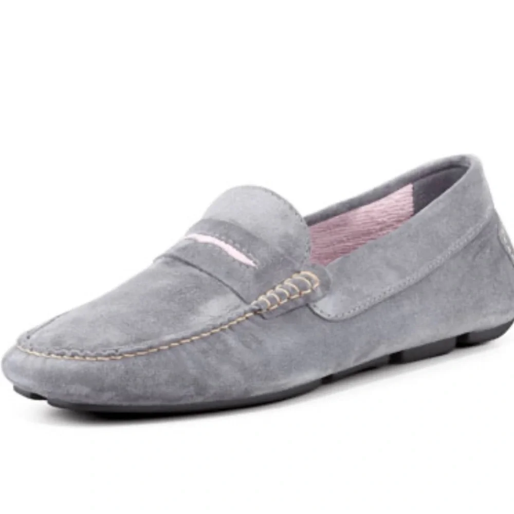 Manolo blahnik Suede‎ Driver Loafer Gray/Pink